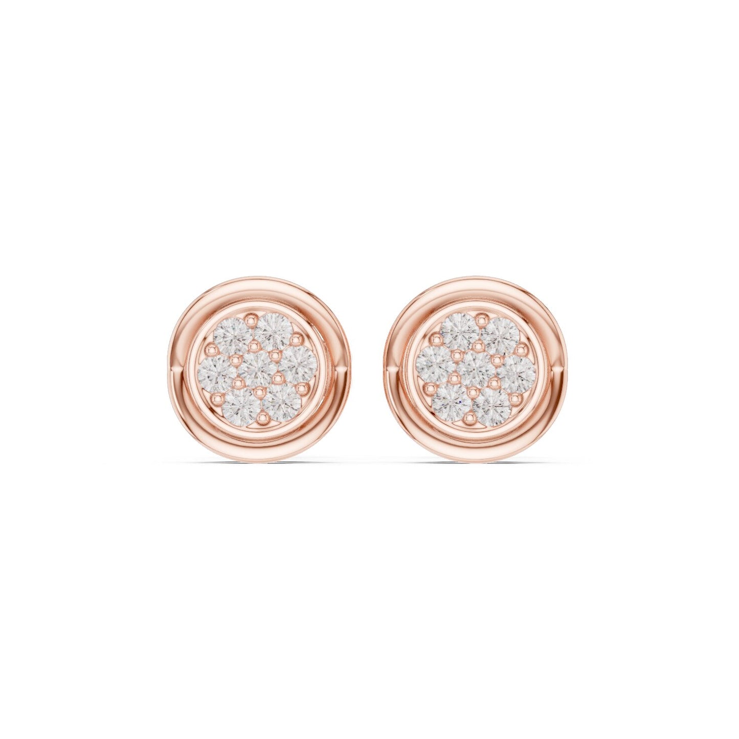 Round Stud Lab Grown Diamond Earrings