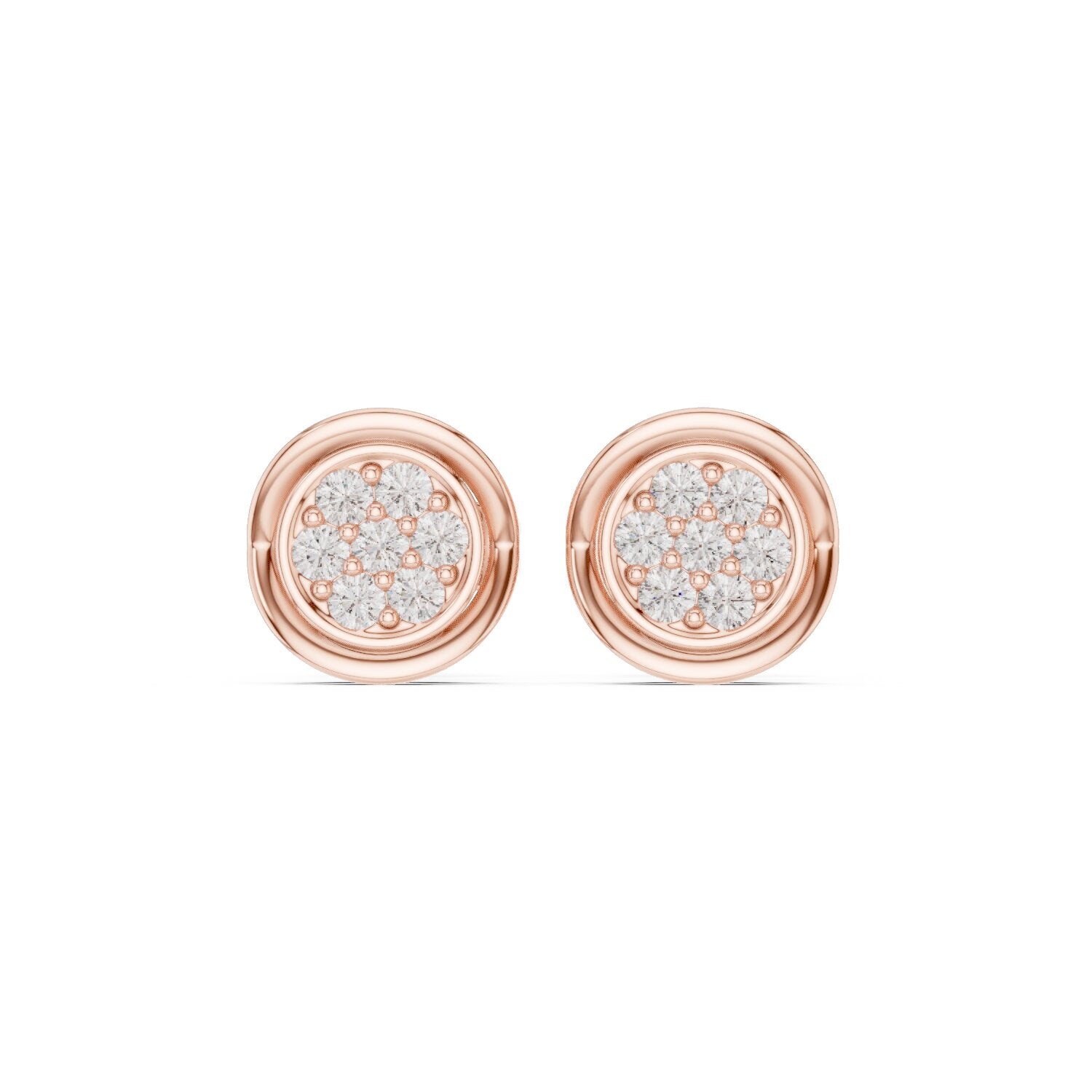 Round Stud Lab Grown Diamond Earrings