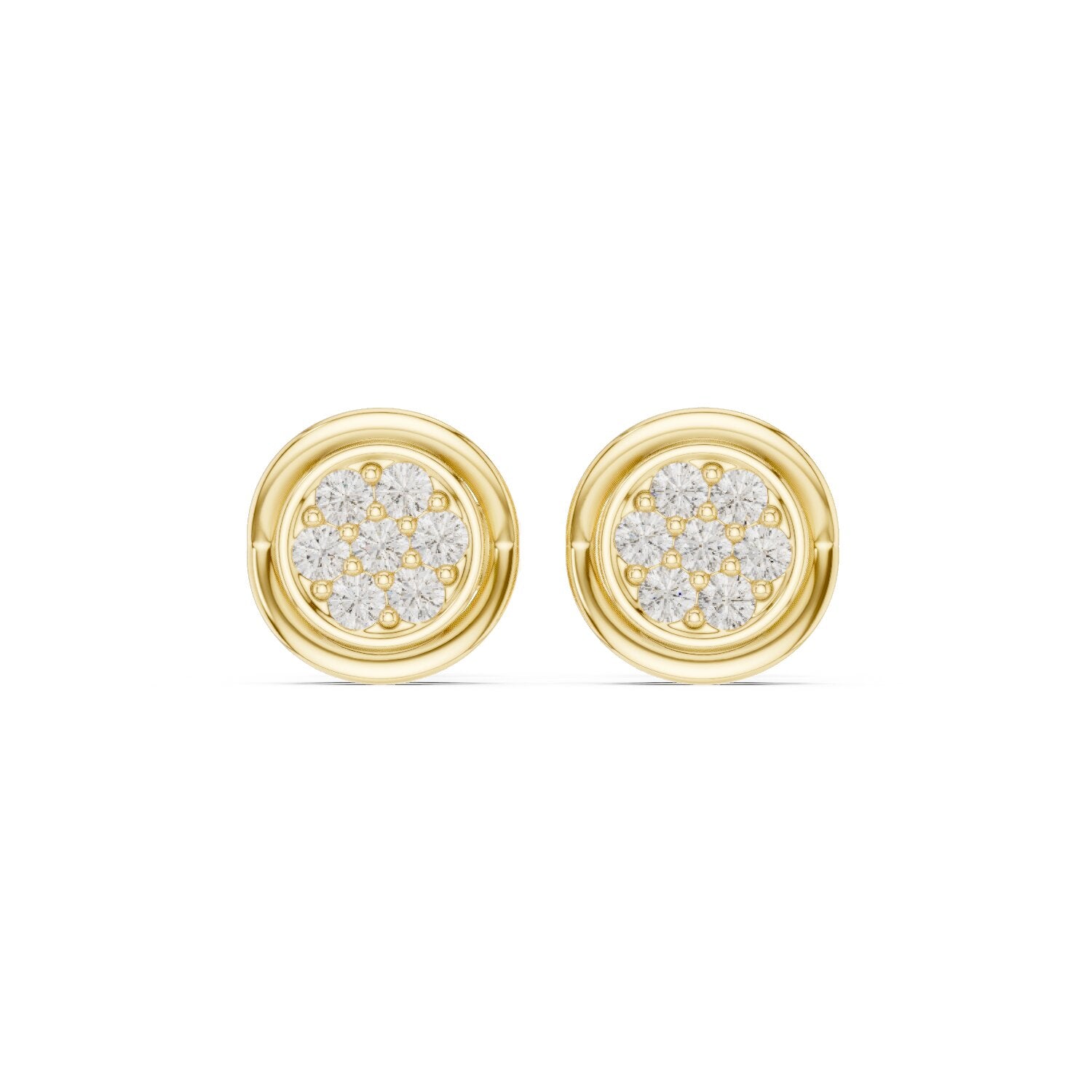 Round Stud Lab Grown Diamond Earrings