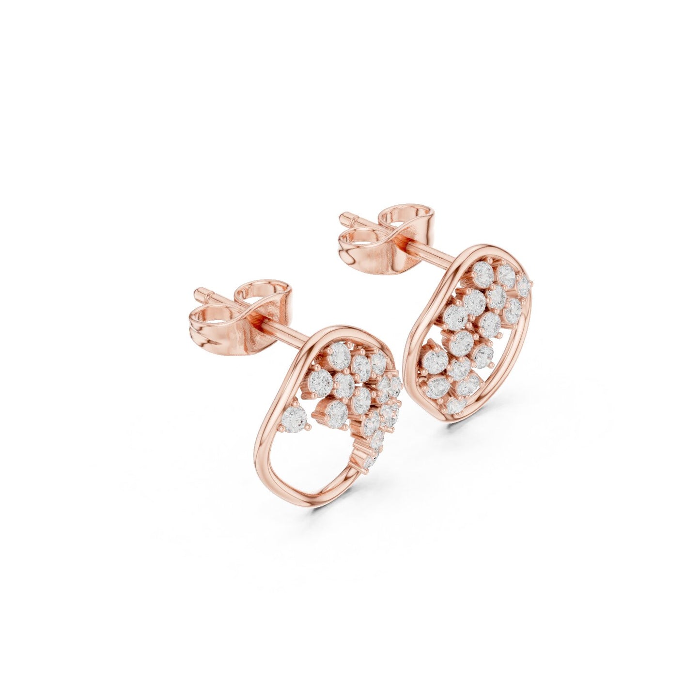 Round Stud Lab Grown Diamond Earrings