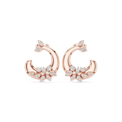 Mixed Shape Lab Grown Diamond Climber Earrings