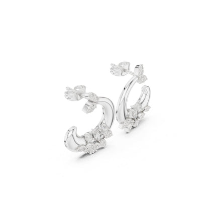 Mixed Shape Lab Grown Diamond Climber Earrings