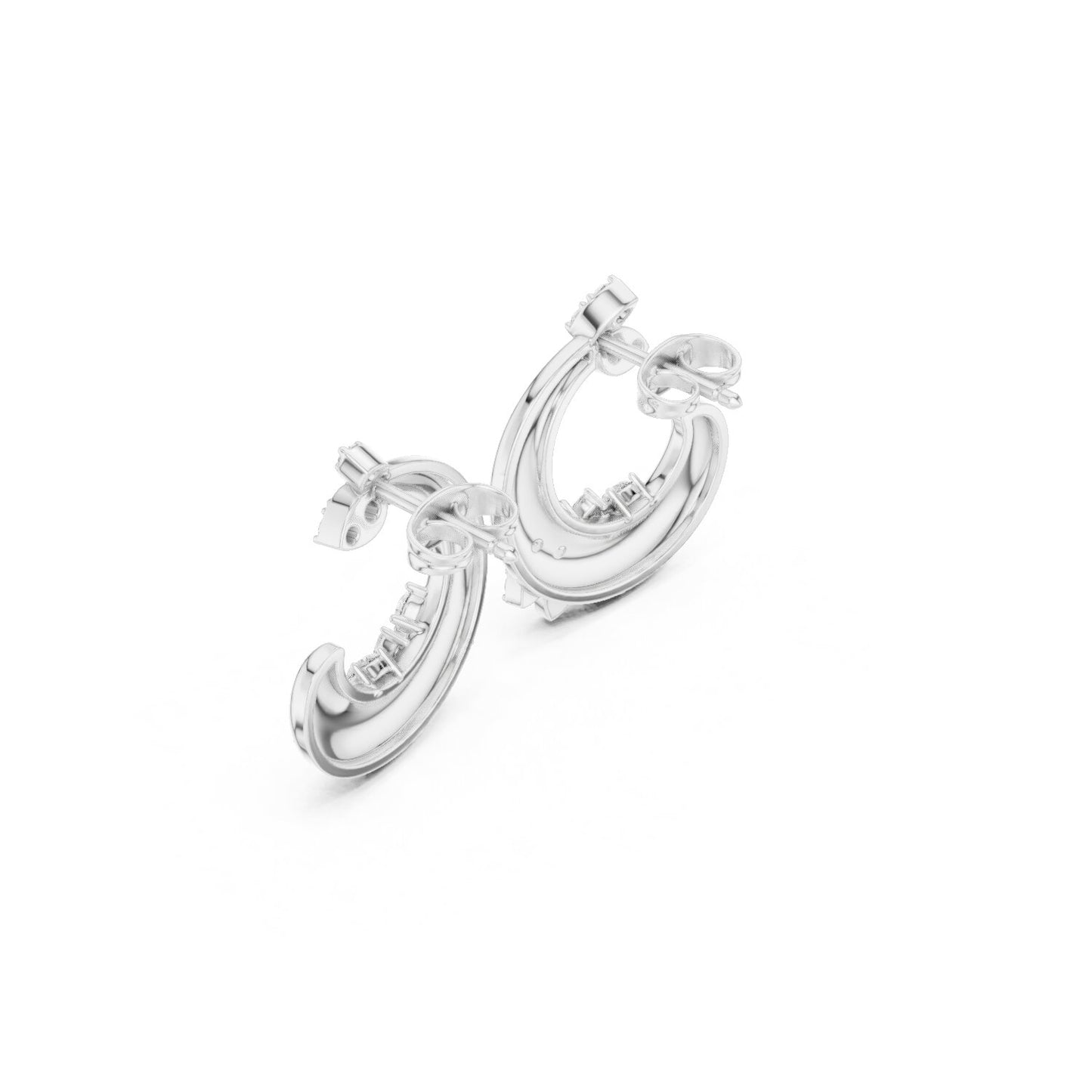 Mixed Shape Lab Grown Diamond Climber Earrings