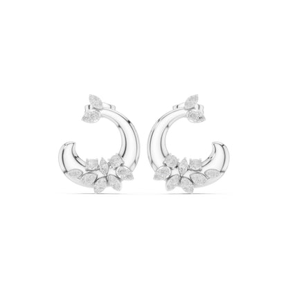 Mixed Shape Lab Grown Diamond Climber Earrings