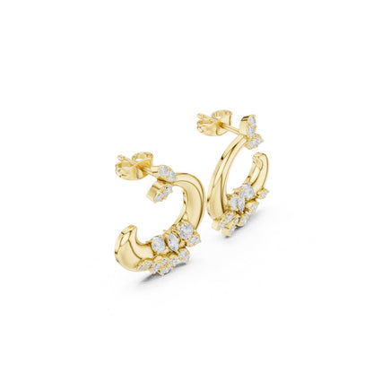 Mixed Shape Lab Grown Diamond Climber Earrings