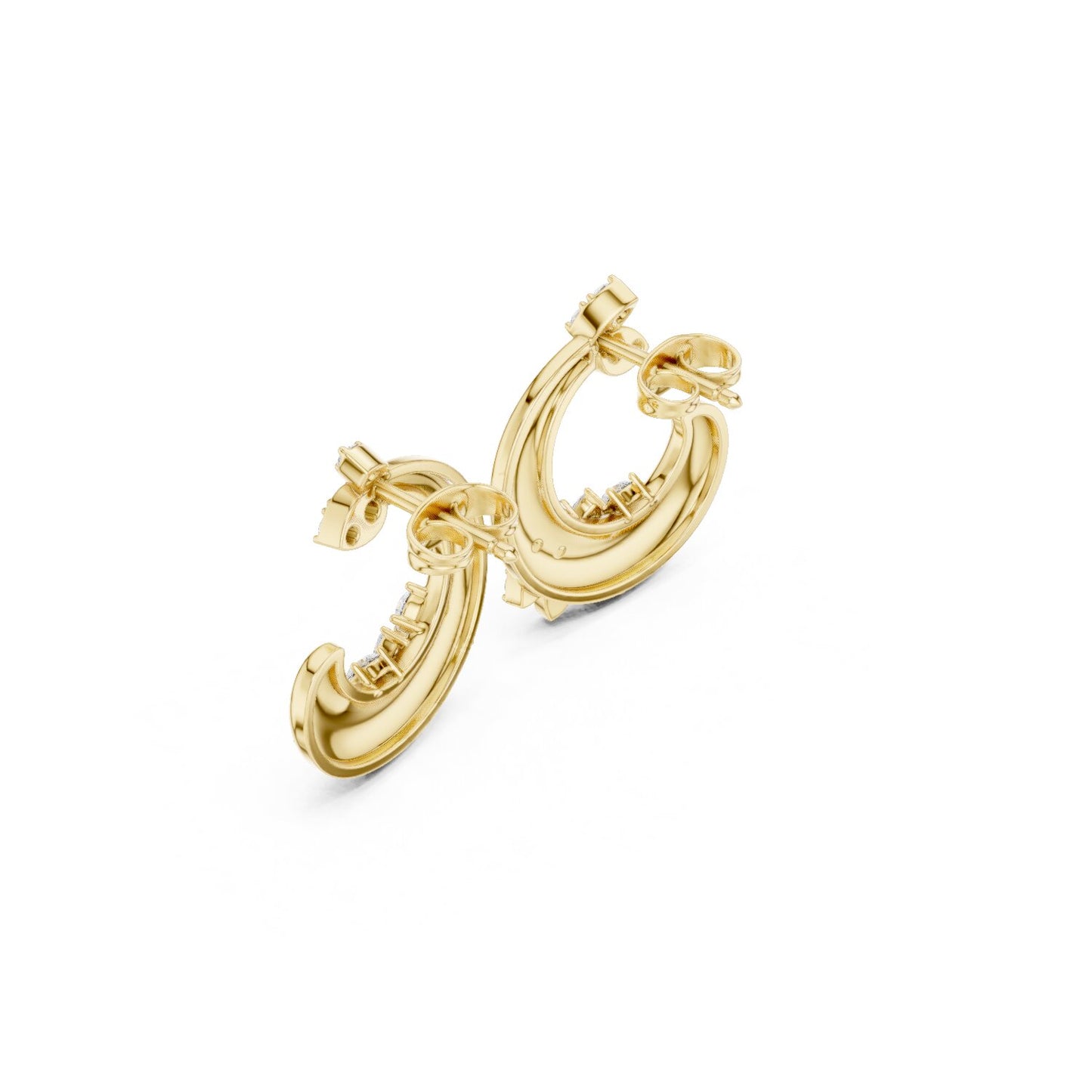 Mixed Shape Lab Grown Diamond Climber Earrings
