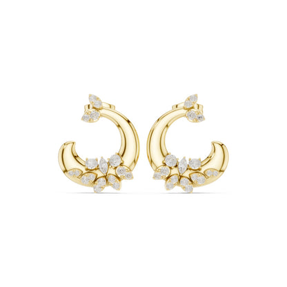 Mixed Shape Lab Grown Diamond Climber Earrings