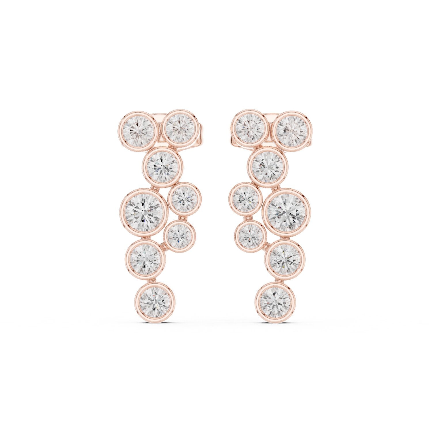 Round Climber Lab Grown Diamond Earrings