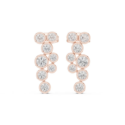 Round Climber Lab Grown Diamond Earrings