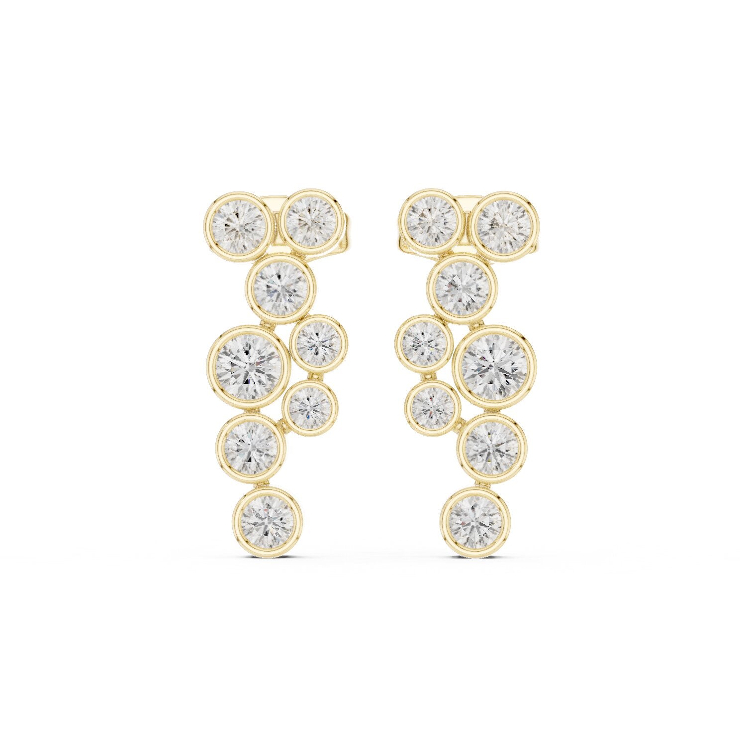 Round Climber Lab Grown Diamond Earrings