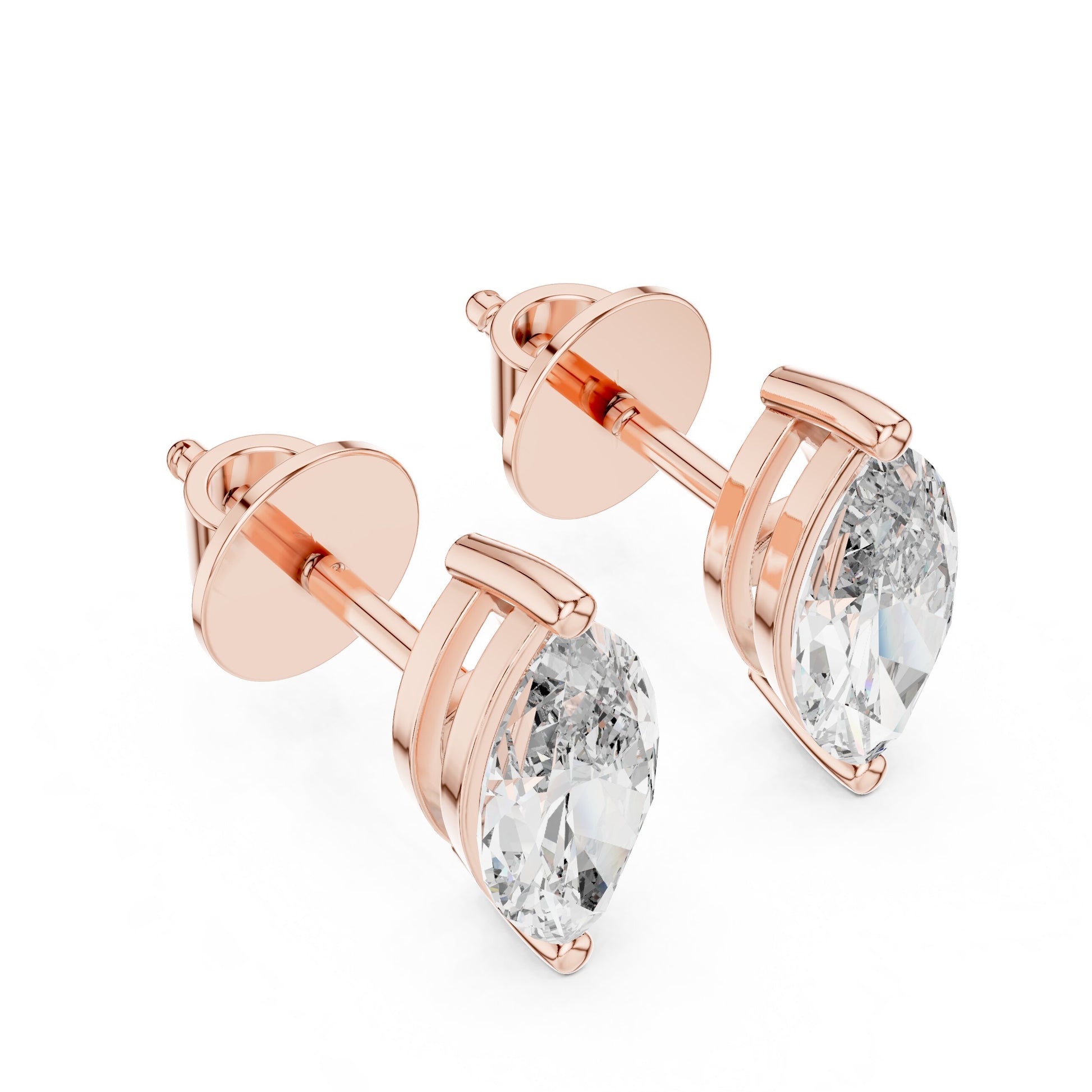 Pear Stud Lab Grown Diamond Earrings