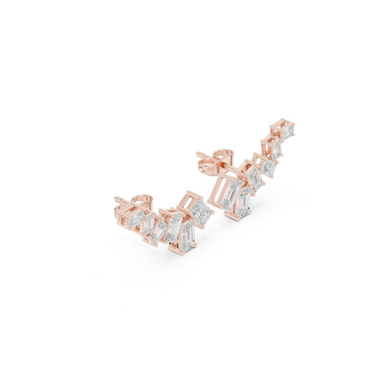 Emerald Climber Lab Grown Diamond Earrings