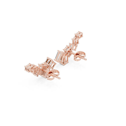 Emerald Climber Lab Grown Diamond Earrings