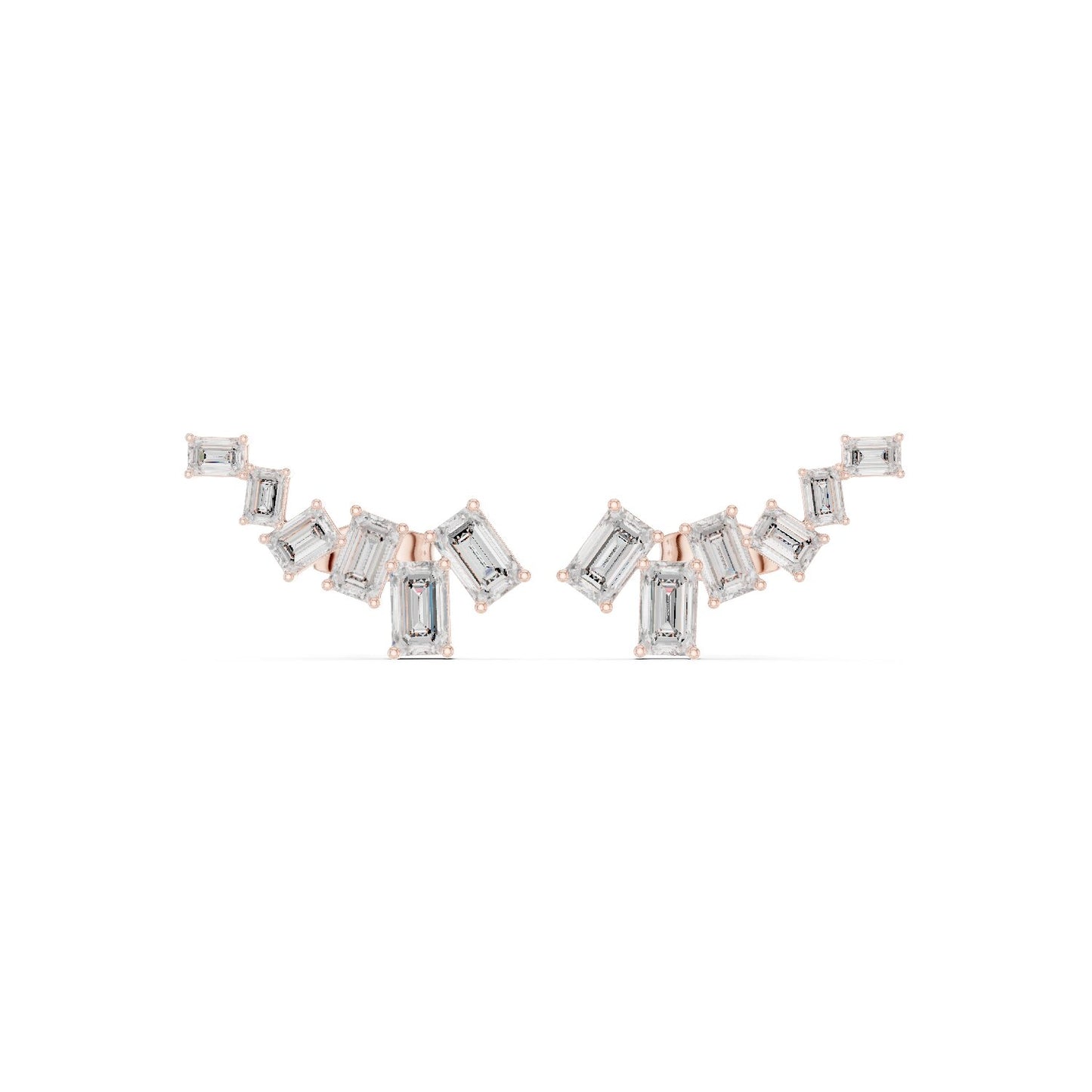Emerald Climber Lab Grown Diamond Earrings