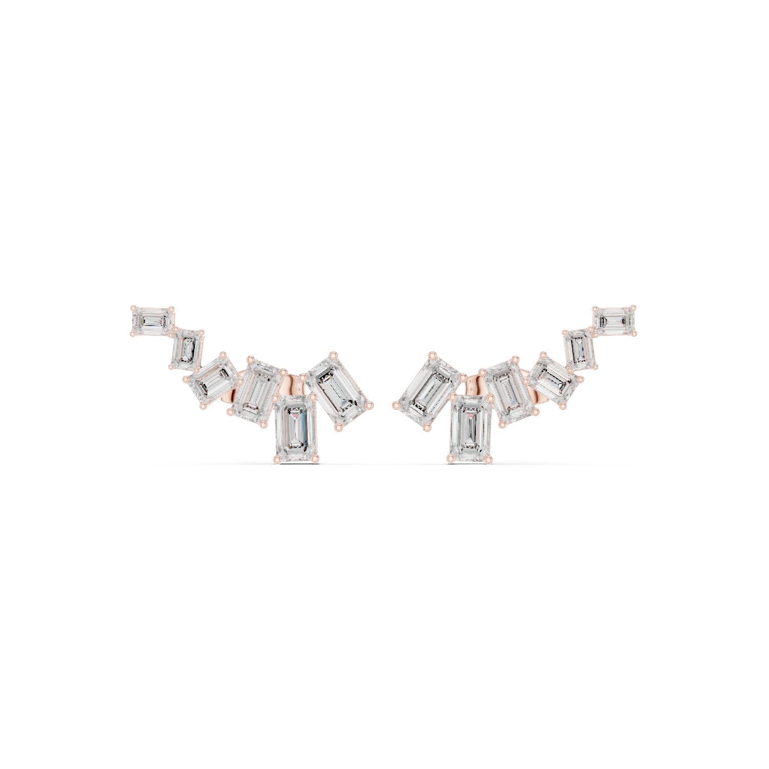 Emerald Climber Lab Grown Diamond Earrings