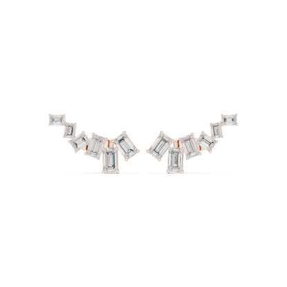 Emerald Climber Lab Grown Diamond Earrings