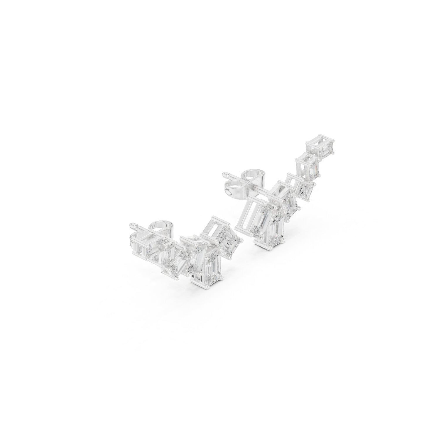 Emerald Climber Lab Grown Diamond Earrings