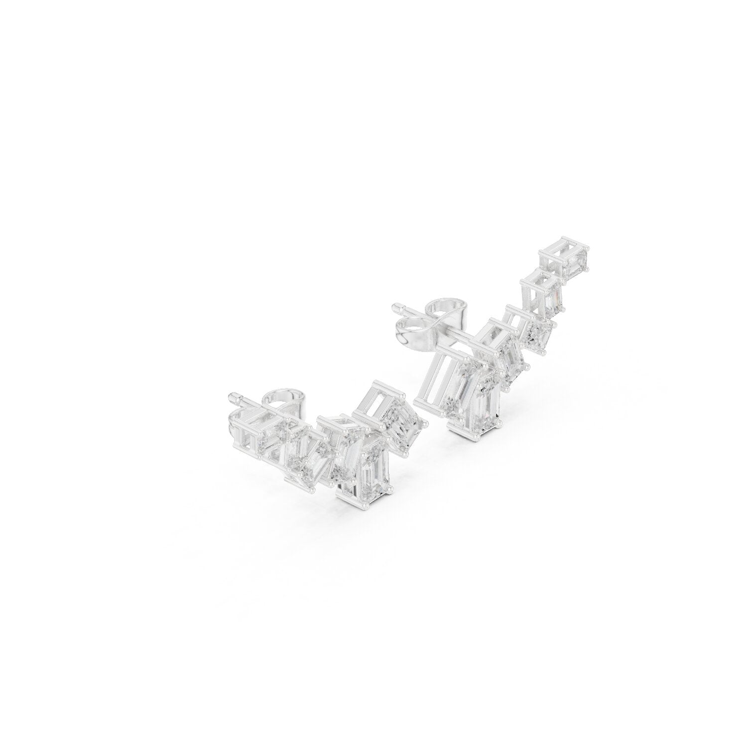 Emerald Climber Lab Grown Diamond Earrings