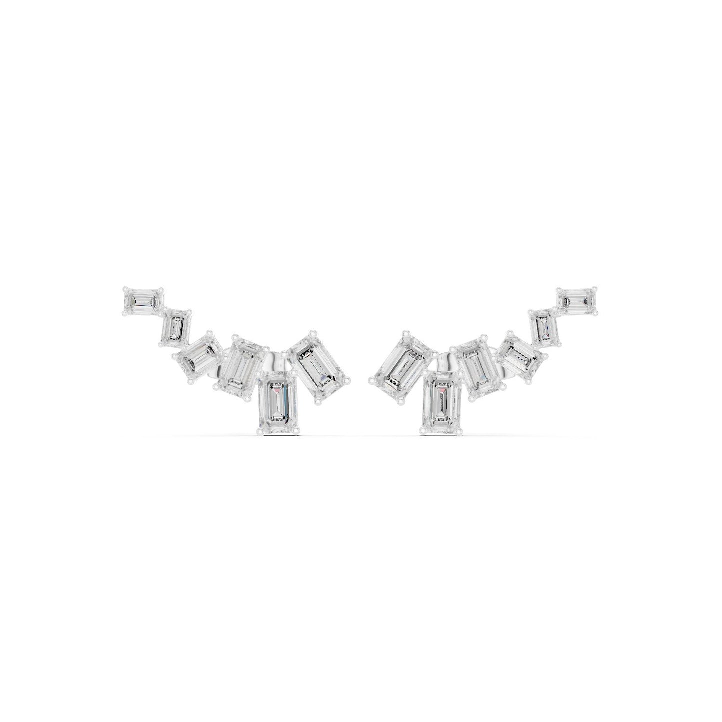 Emerald Climber Lab Grown Diamond Earrings