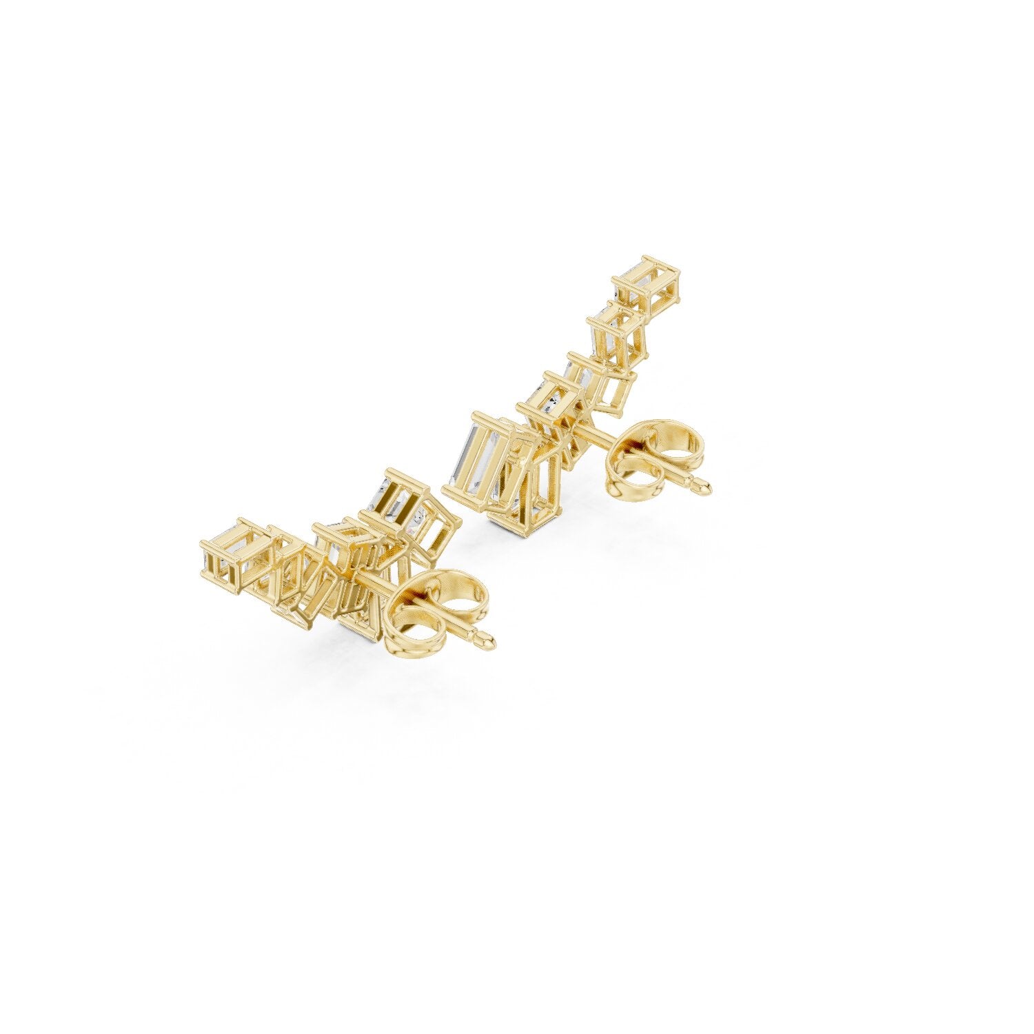 Emerald Climber Lab Grown Diamond Earrings