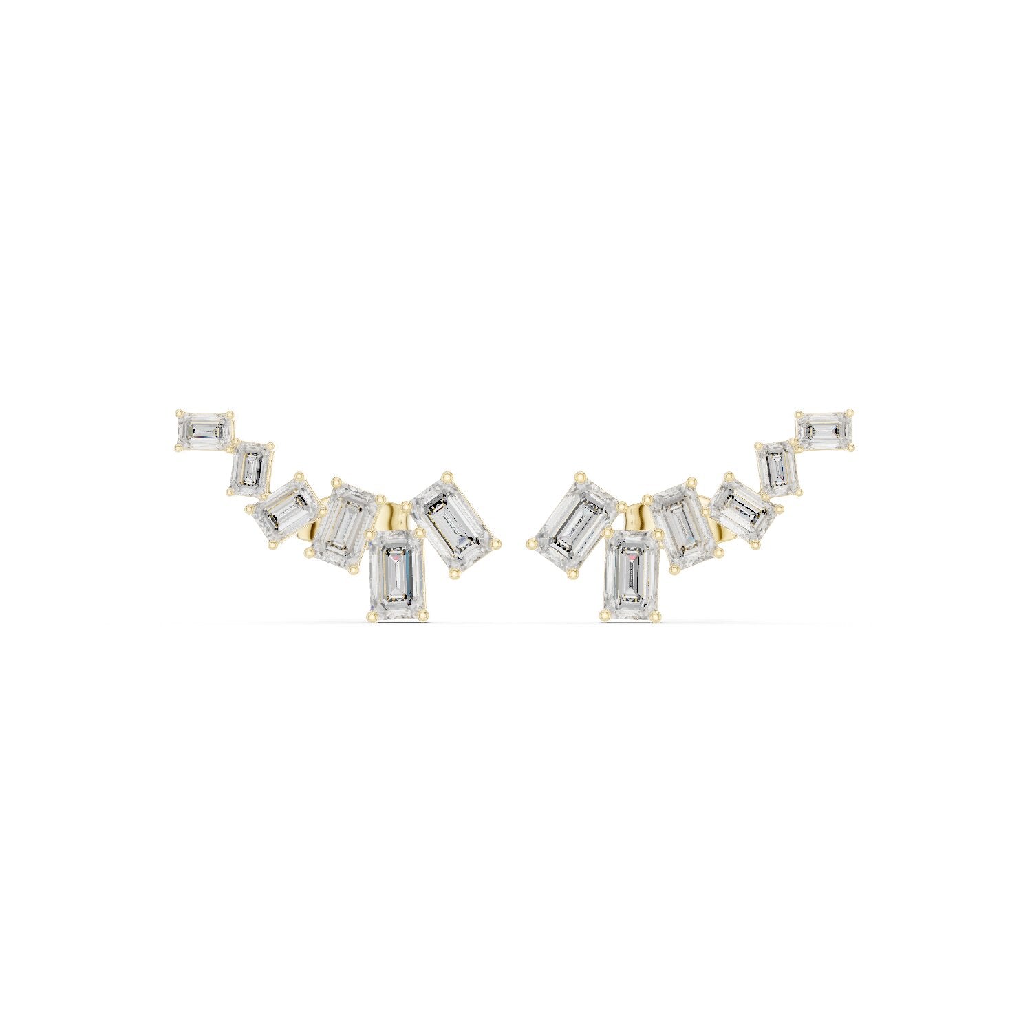 Emerald Climber Lab Grown Diamond Earrings