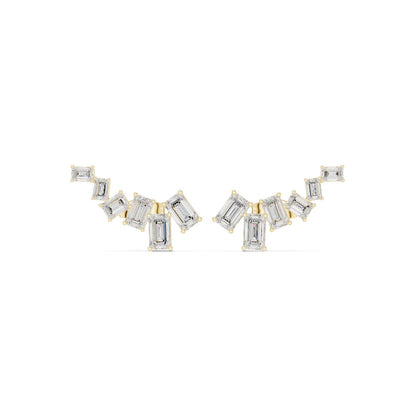 Emerald Climber Lab Grown Diamond Earrings
