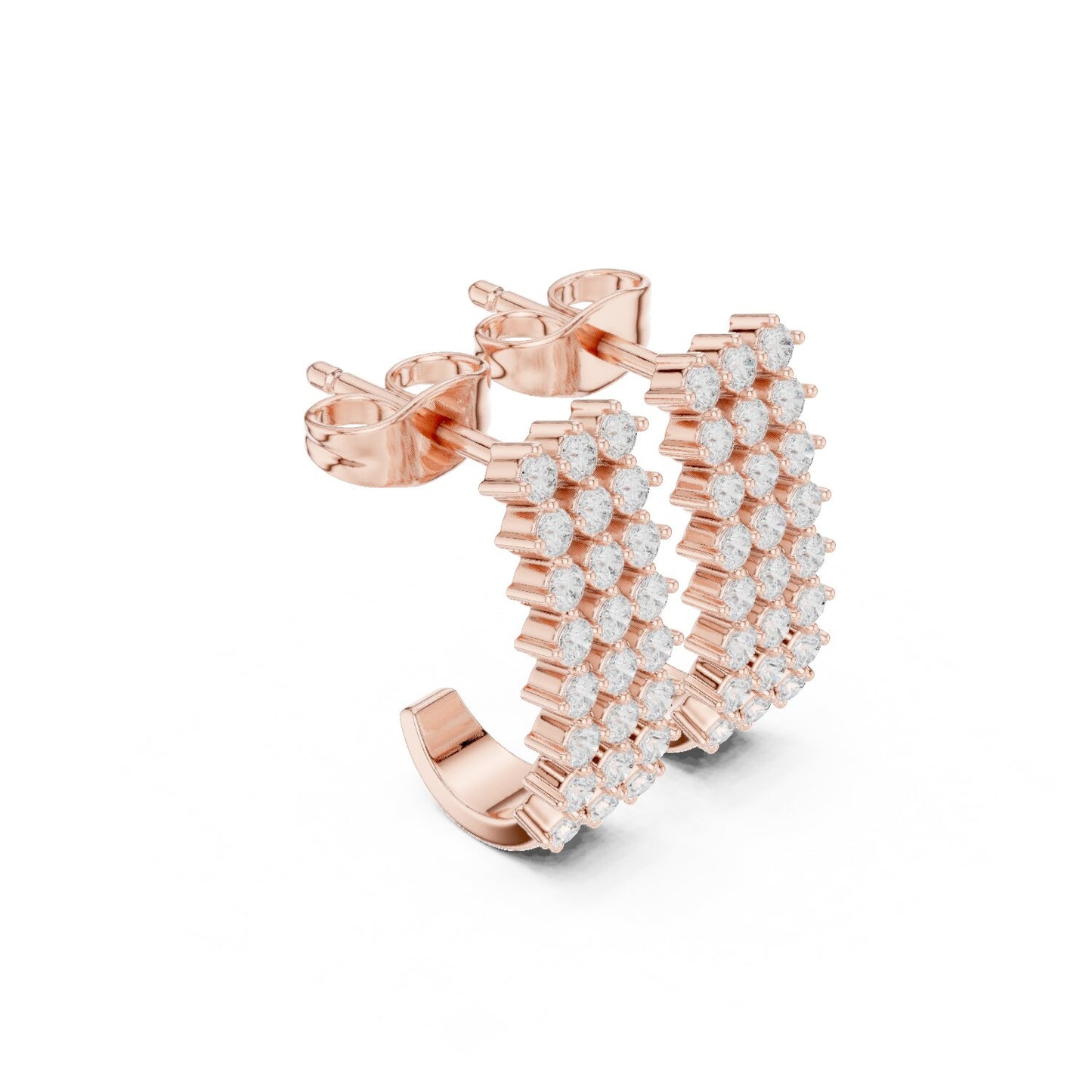 Round Huggie Lab Grown Diamond Earrings