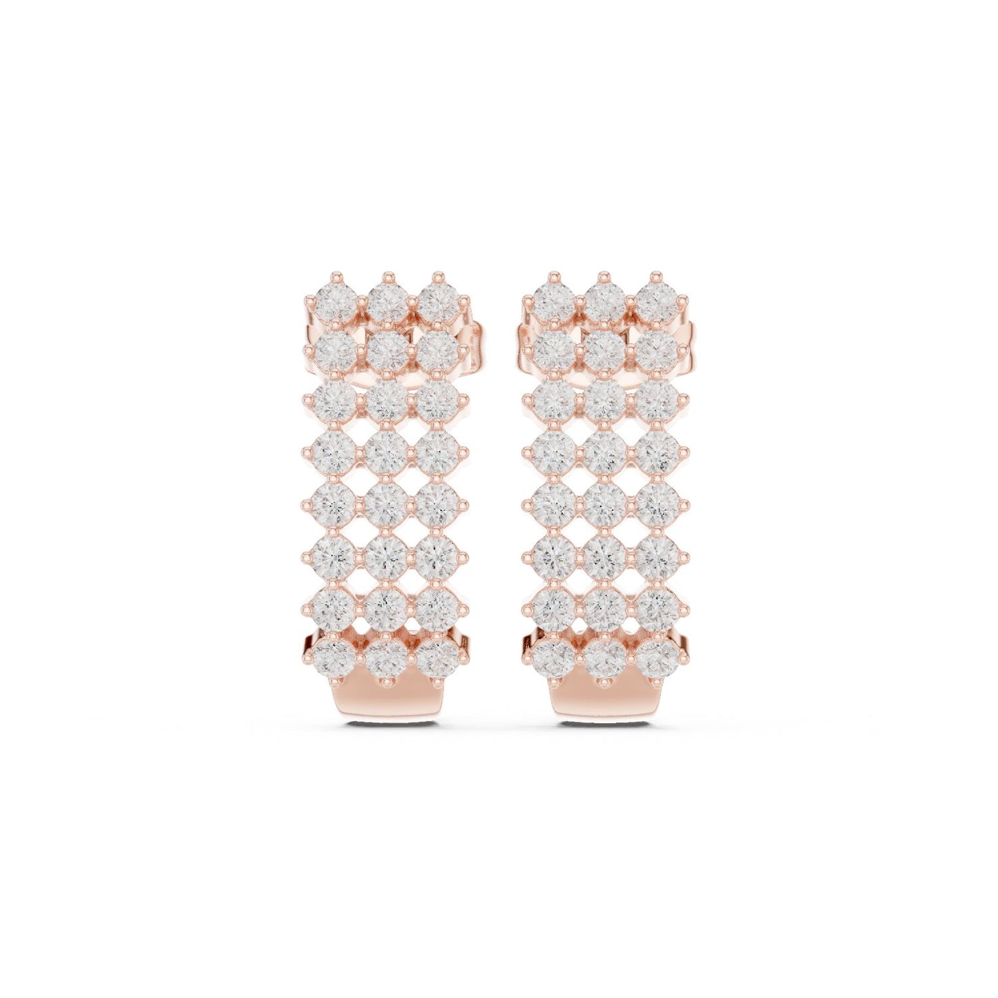 Round Huggie Lab Grown Diamond Earrings
