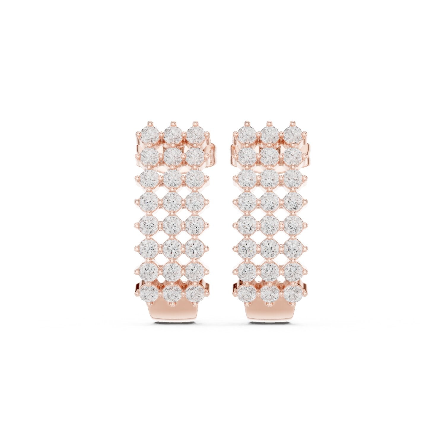 Round Huggie Lab Grown Diamond Earrings