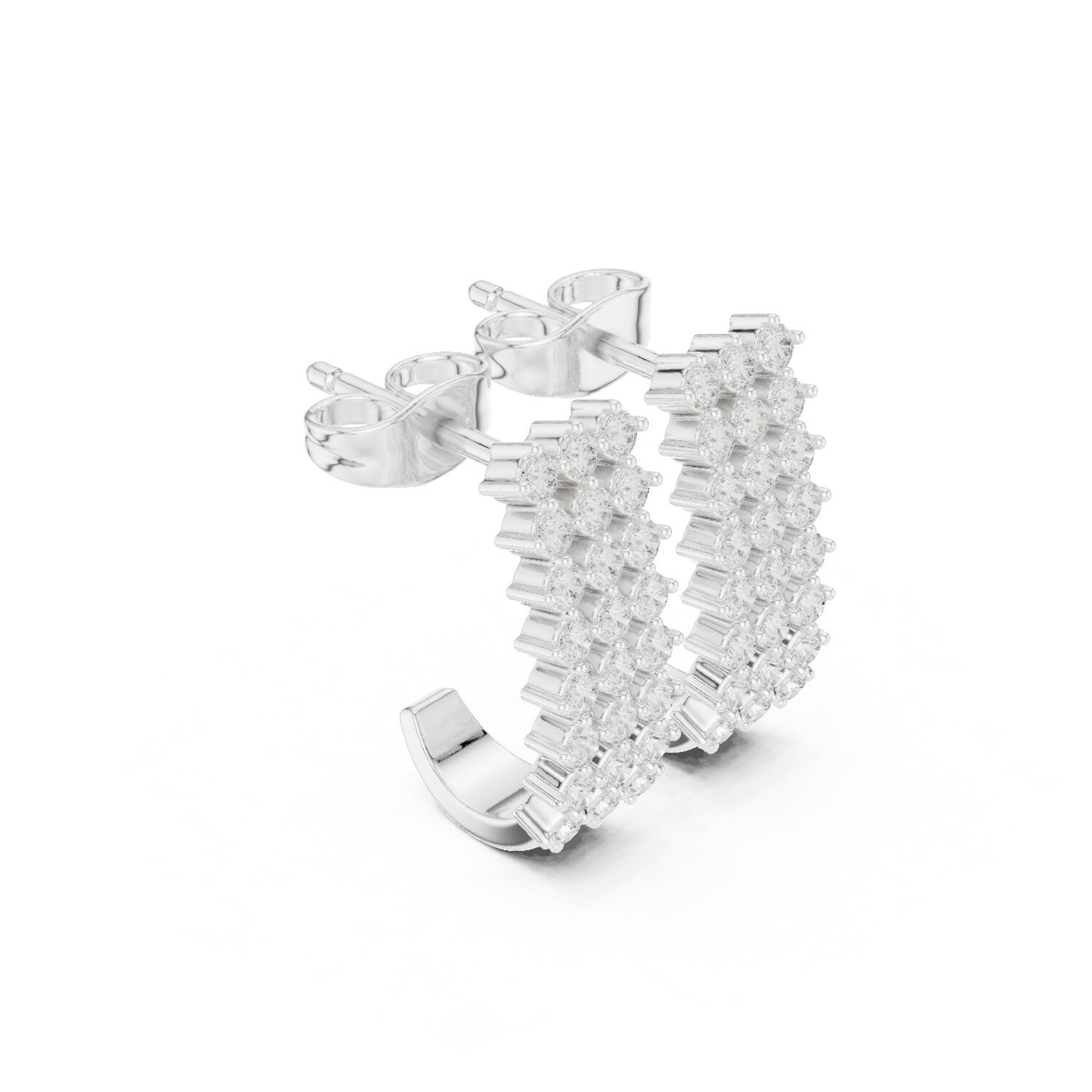 Round Huggie Lab Grown Diamond Earrings