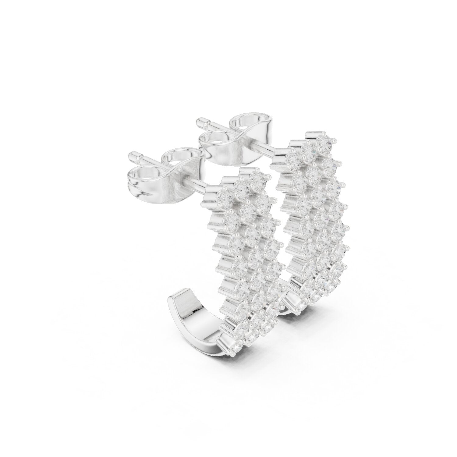 Round Huggie Lab Grown Diamond Earrings