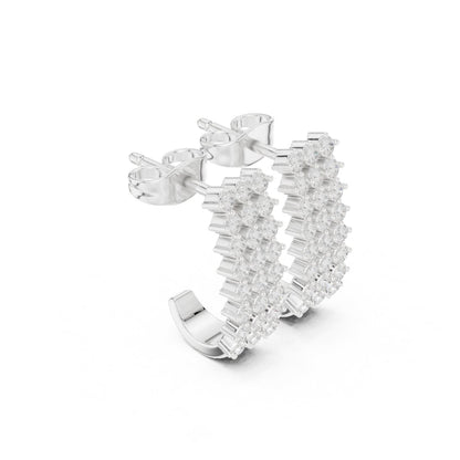 Round Huggie Lab Grown Diamond Earrings