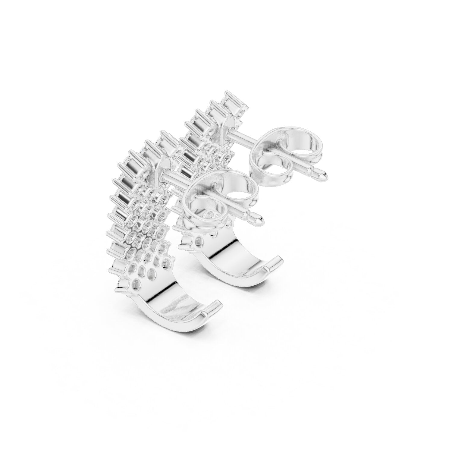 Round Huggie Lab Grown Diamond Earrings