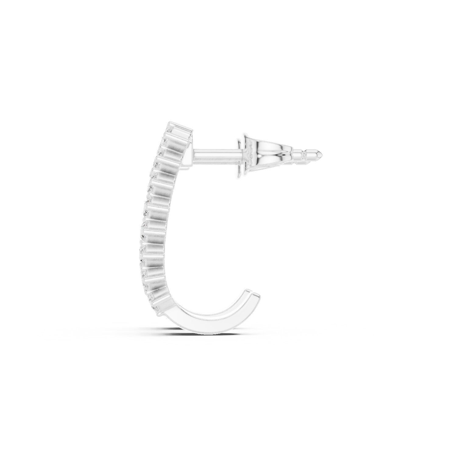 Round Huggie Lab Grown Diamond Earrings