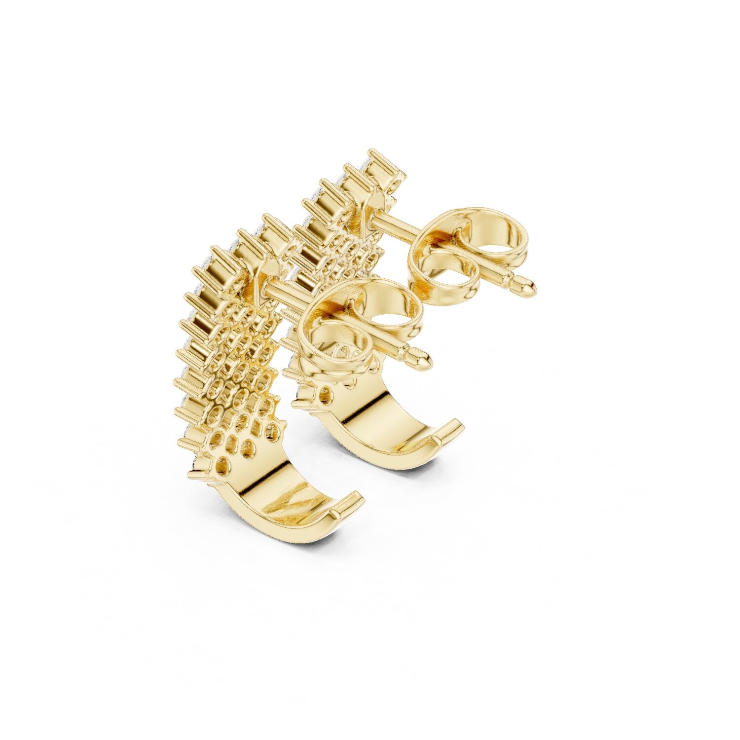 Round Huggie Lab Grown Diamond Earrings