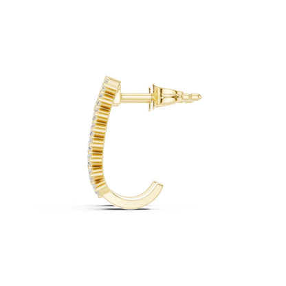 Round Huggie Lab Grown Diamond Earrings
