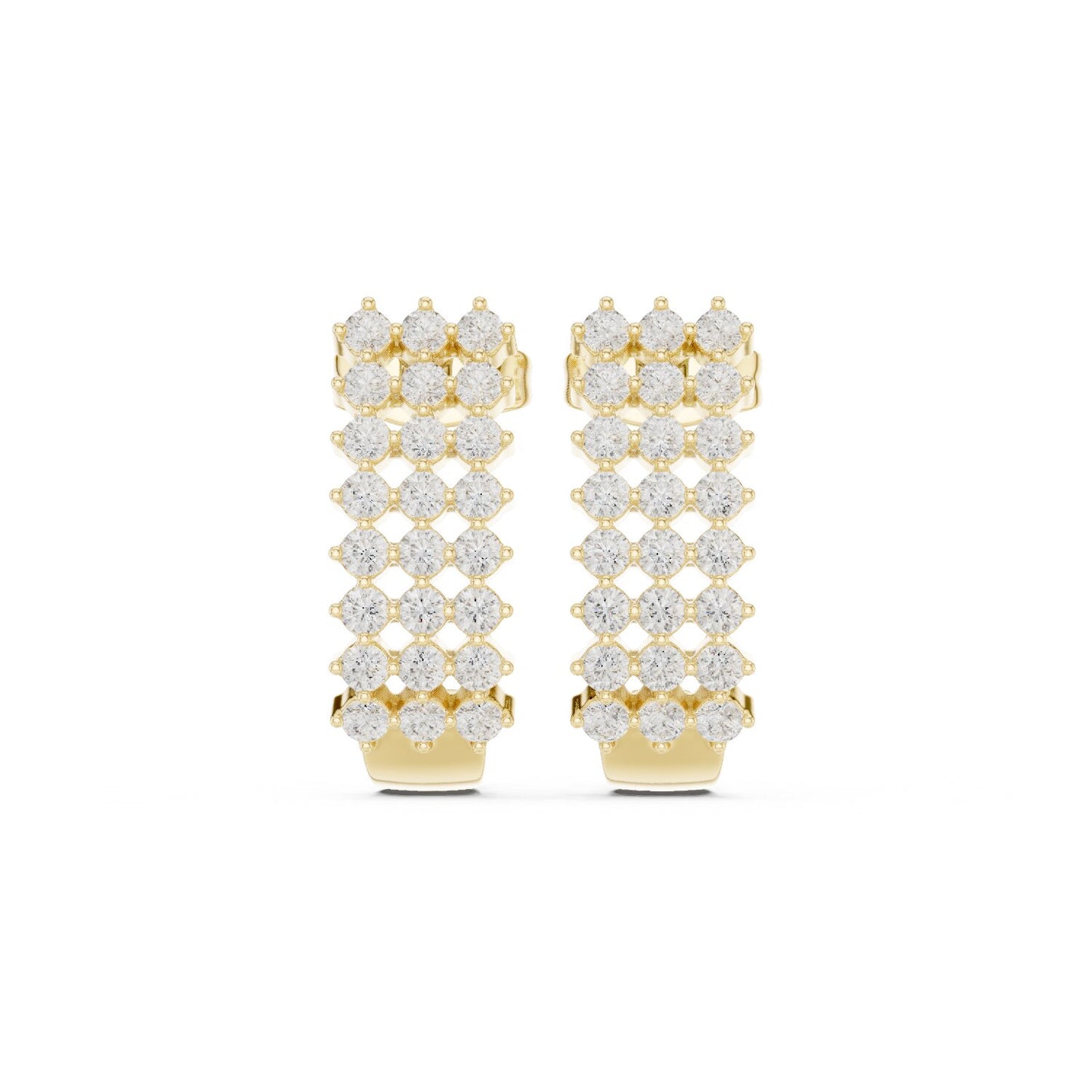 Round Huggie Lab Grown Diamond Earrings