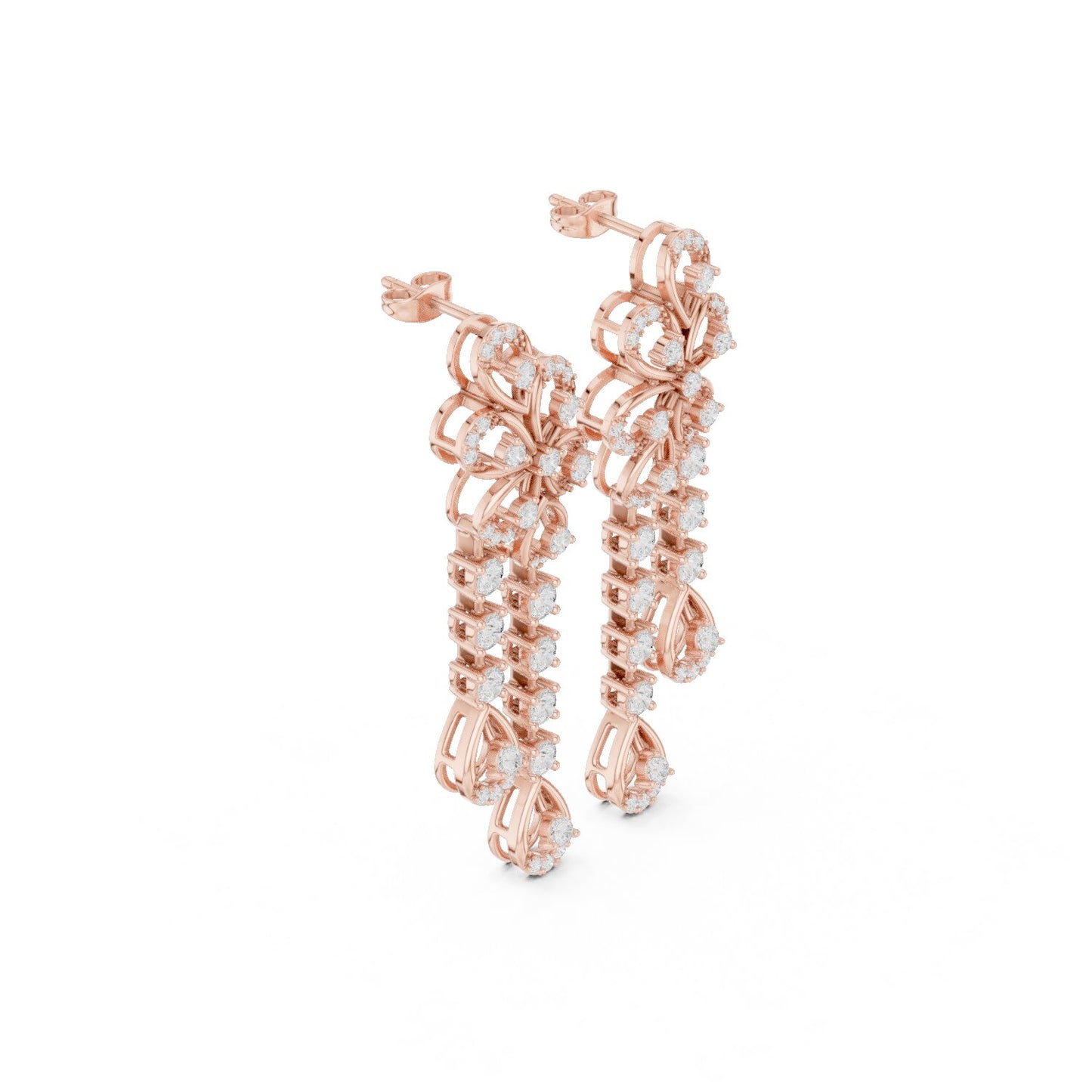 Mixed Shape Lab Grown Diamond Dangle Earrings