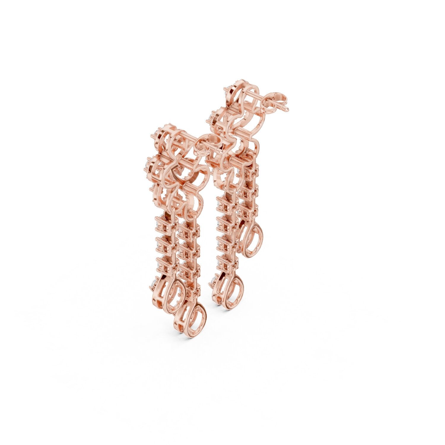 Mixed Shape Lab Grown Diamond Dangle Earrings