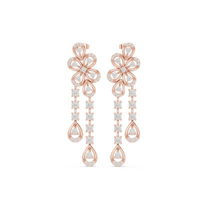 Mixed Shape Lab Grown Diamond Dangle Earrings
