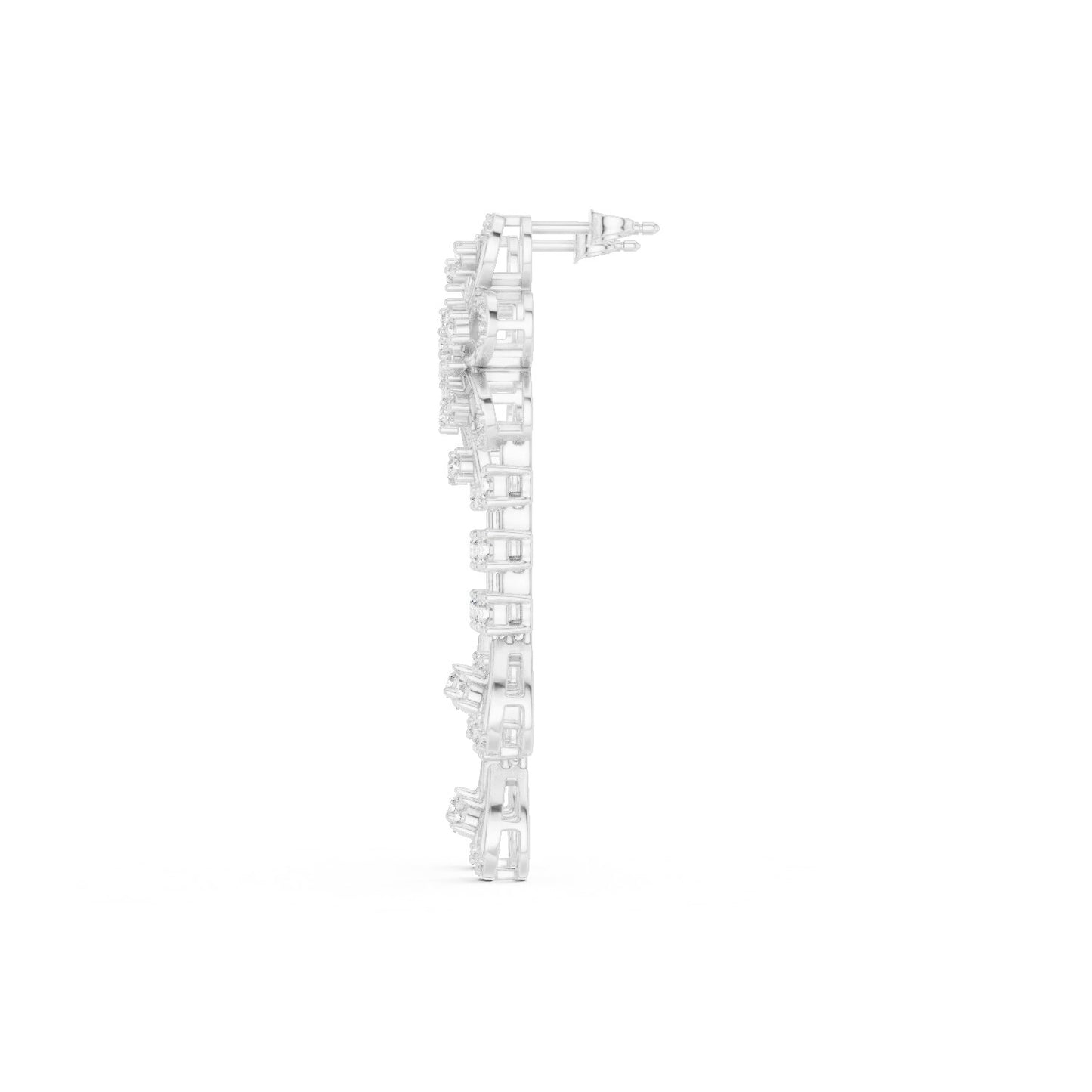 Mixed Shape Lab Grown Diamond Dangle Earrings