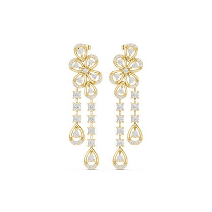 Mixed Shape Lab Grown Diamond Dangle Earrings