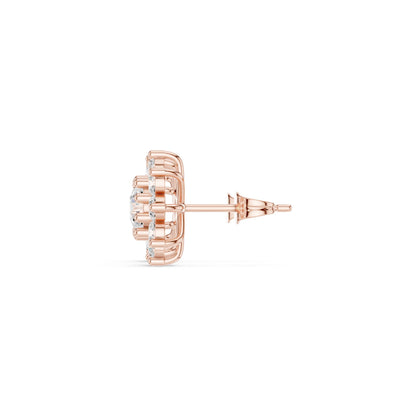Round Cluster Lab Grown Diamond Earrings