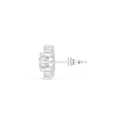 Round Cluster Lab Grown Diamond Earrings
