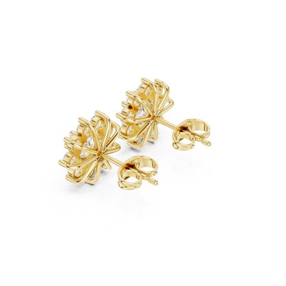 Round Cluster Lab Grown Diamond Earrings