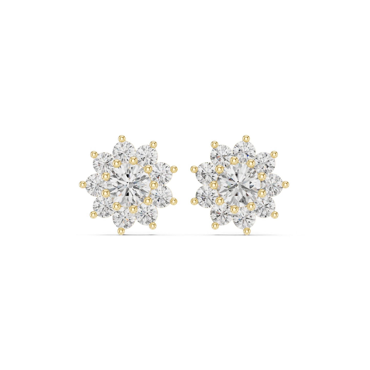 Round Cluster Lab Grown Diamond Earrings