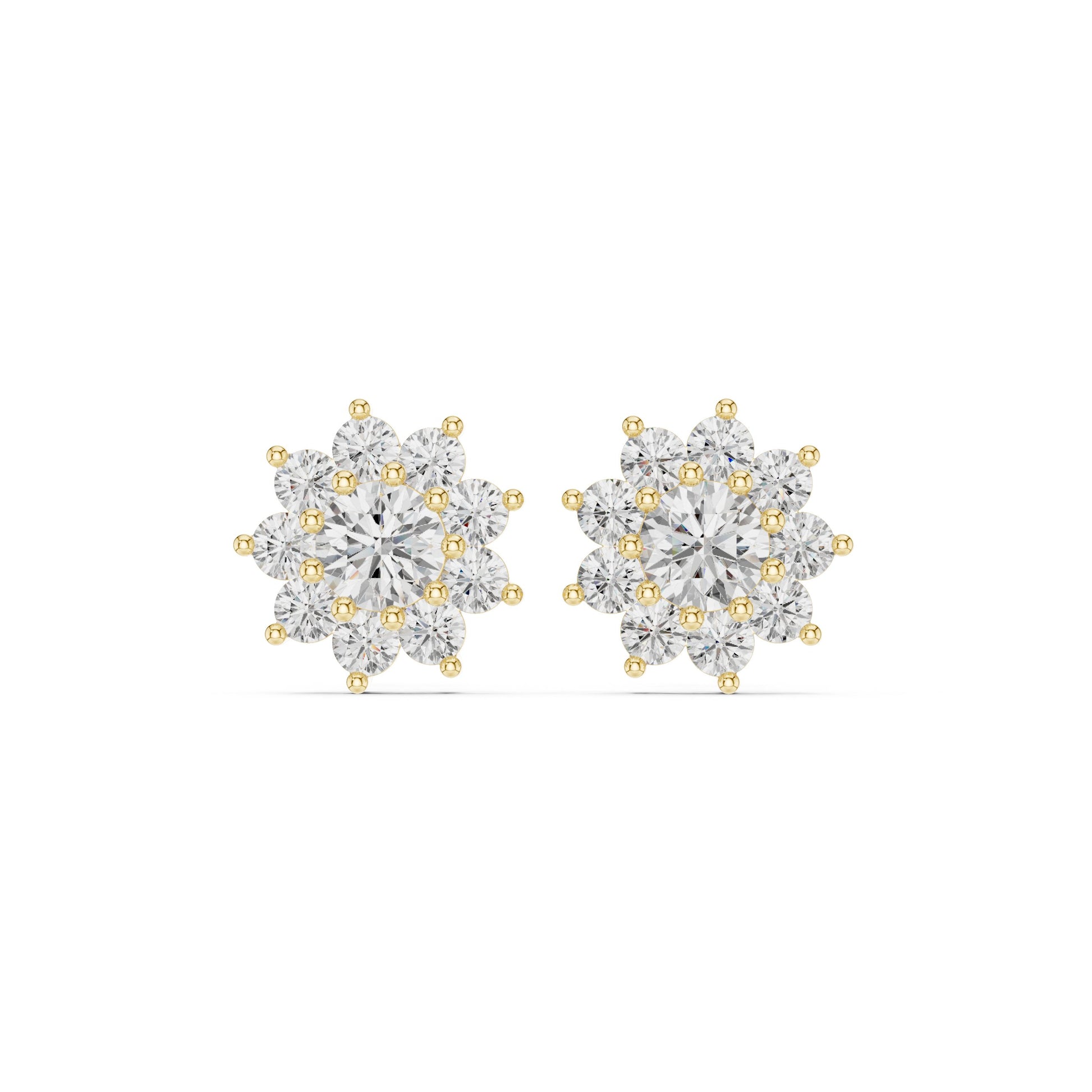 Round Cluster Lab Grown Diamond Earrings