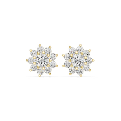 Round Cluster Lab Grown Diamond Earrings