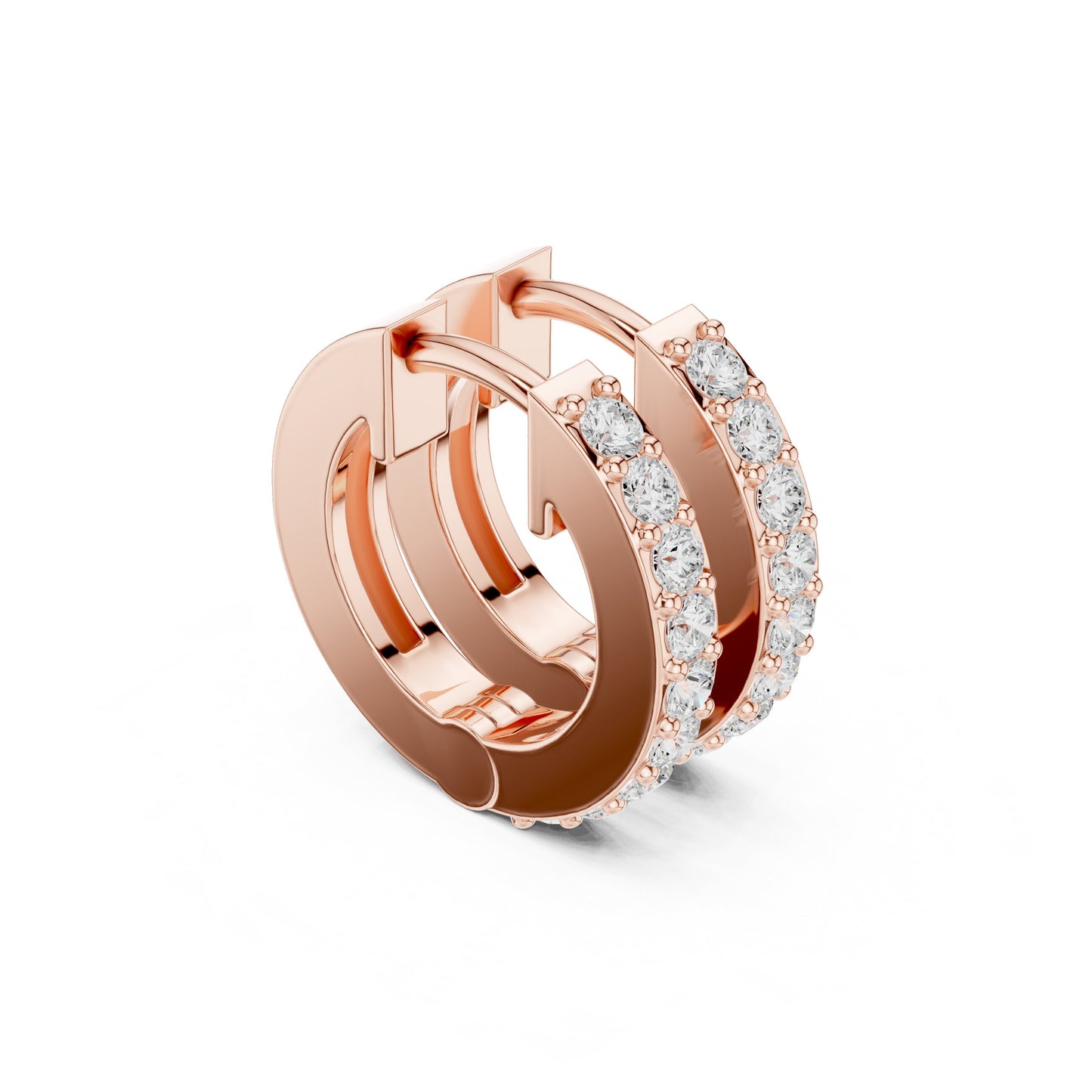 Round Huggie Lab Grown Diamond Earrings