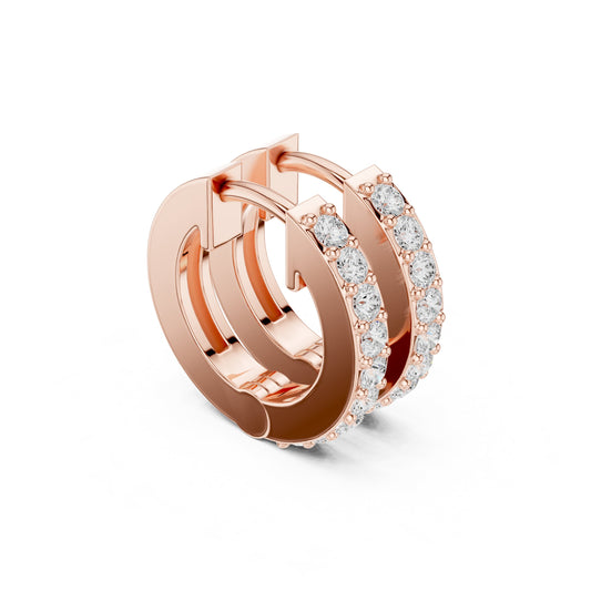 Round Huggie Lab Grown Diamond Earrings